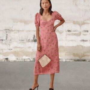 Reformation Luciana Dress Rosato Floral Midi Size 8